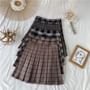 Sosana - High Waist Plaid Pleated Mini Skirt