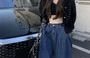 monroll - Set: Plain Fluffy Cropped Cardigan + Knit Cropped Camisole Top