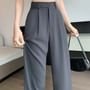 Jaqmine - High Rise Plain Wide Leg Suit Pants (Various Designs)